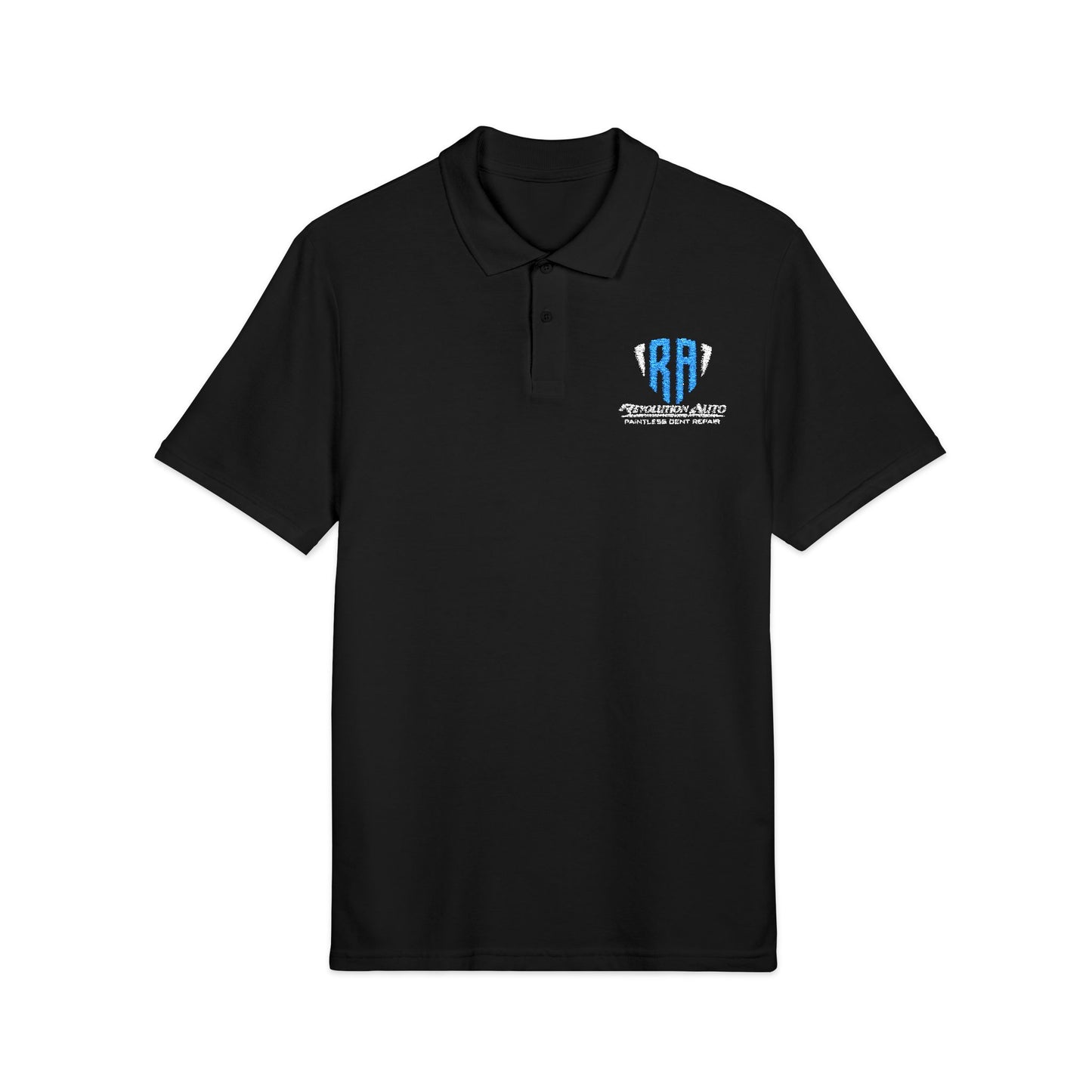 Embroidered Polo Shirt — Blue 'RPH' Crest with 'Auto Mall Apparel' Back