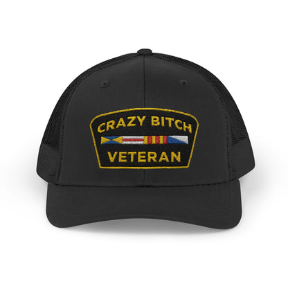CRAZY BITCH VETERAN - Trucker Snapback Hat