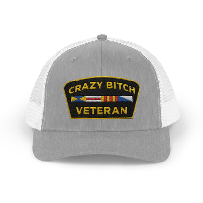 CRAZY BITCH VETERAN - Trucker Snapback Hat