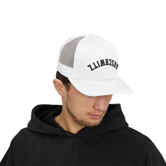 AUSCHWITZ Upside Down - White - Trucker Snapback Hat
