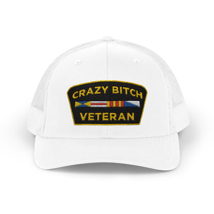 CRAZY BITCH VETERAN - Trucker Snapback Hat
