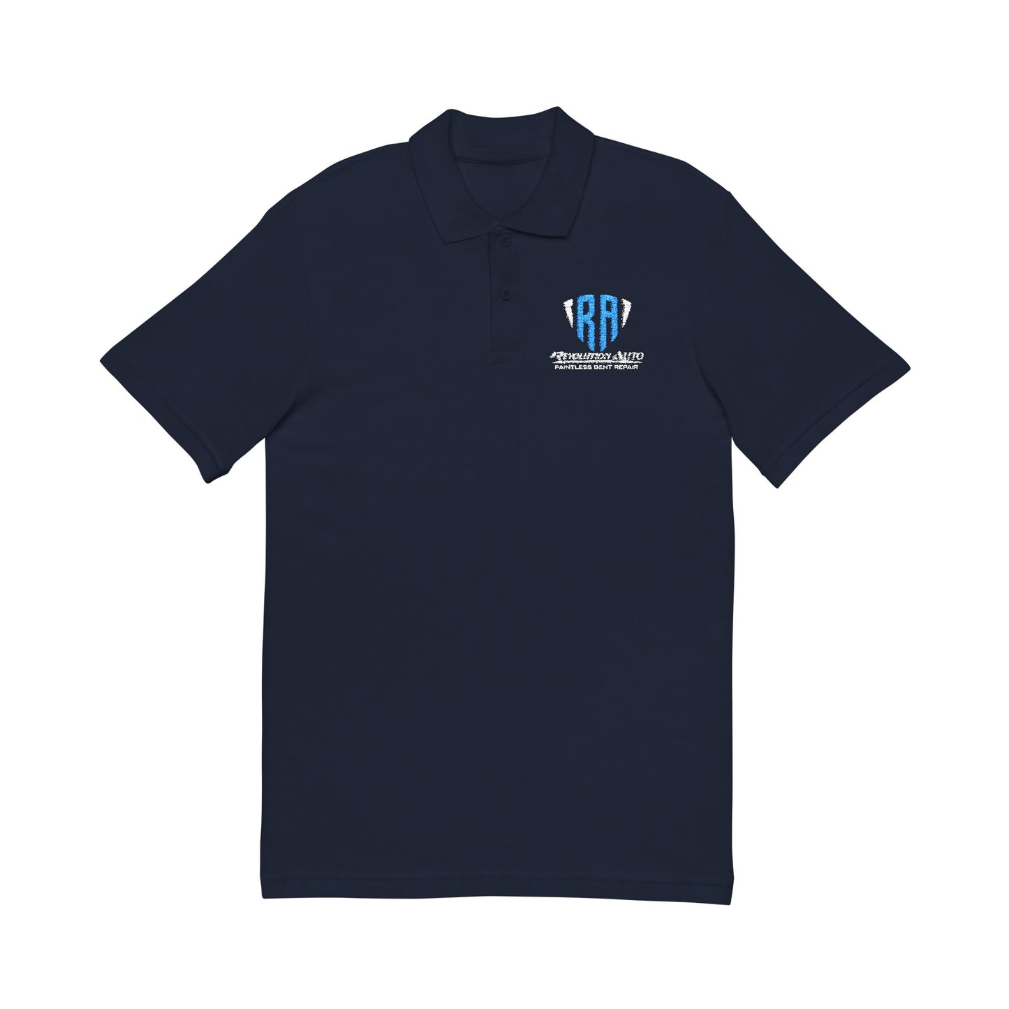 Embroidered Polo Shirt — Blue 'RPH' Crest with 'Auto Mall Apparel' Back