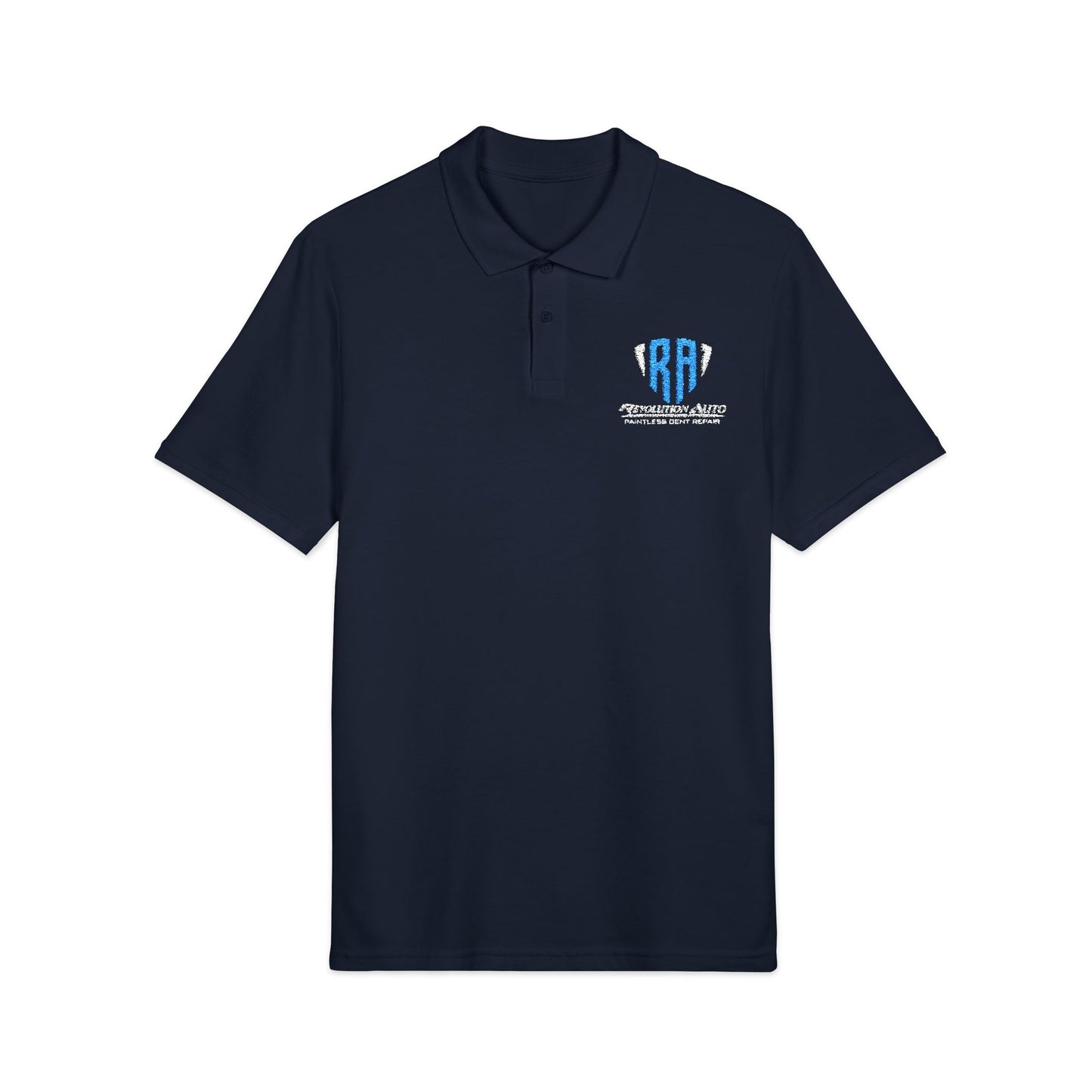 Embroidered Polo Shirt — Blue 'RPH' Crest with 'Auto Mall Apparel' Back