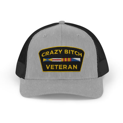 CRAZY BITCH VETERAN - Trucker Snapback Hat