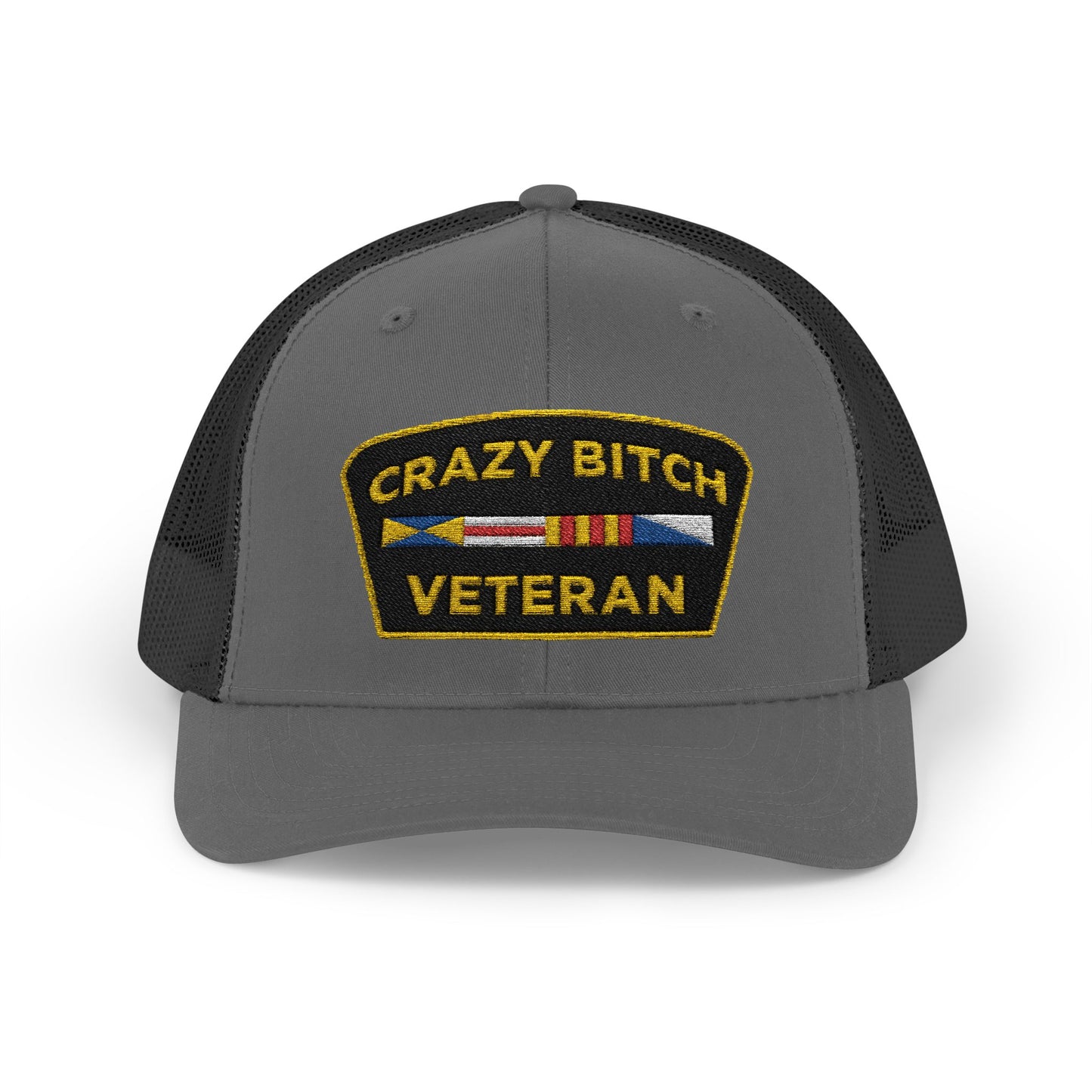 CRAZY BITCH VETERAN - Trucker Snapback Hat
