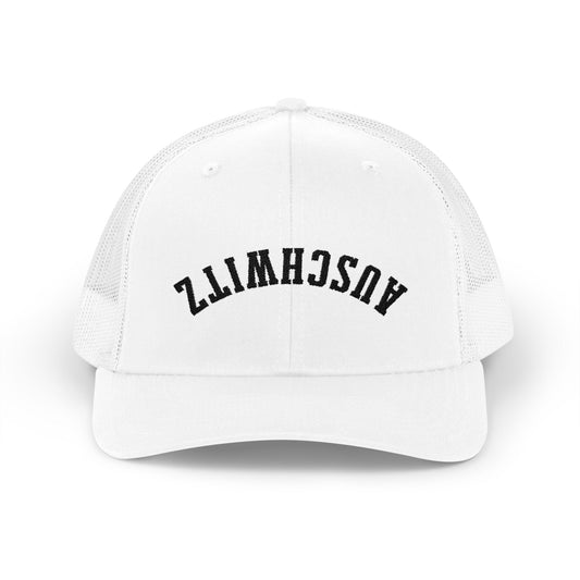 AUSCHWITZ Upside Down - White - Trucker Snapback Hat