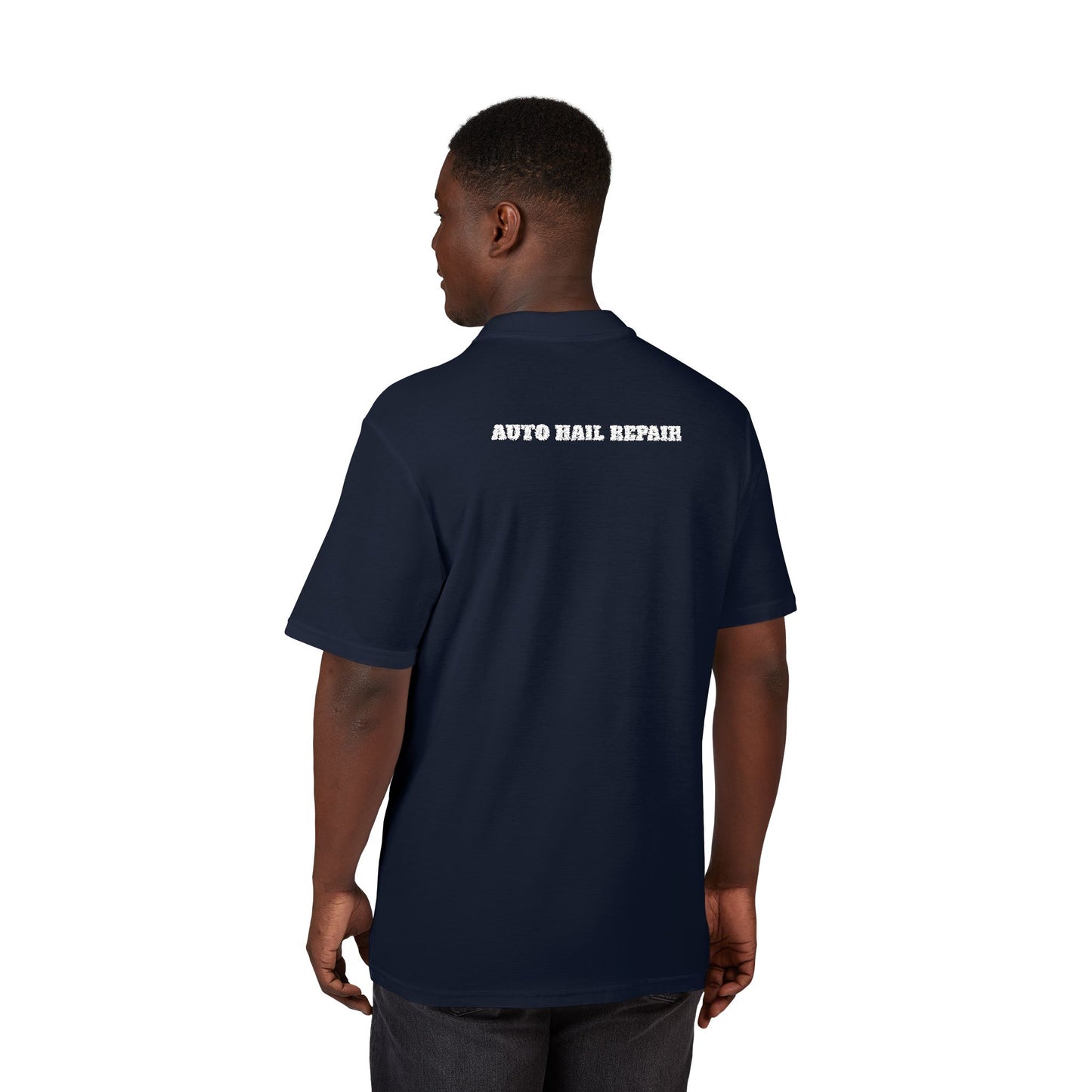 Embroidered Polo Shirt — Blue 'RPH' Crest with 'Auto Mall Apparel' Back